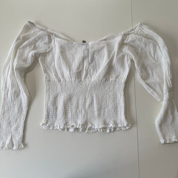 NWT ASOS Peasant Blouse White‎ Cottagecore Coquette Summer Top Women's Size 12 - Picture 6 of 10